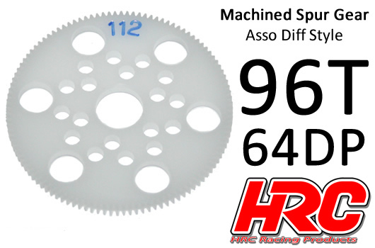 HRC Racing - HRC76496A - Corona - 64DP - Low Friction Machined Delrin - Diff Style - 96T