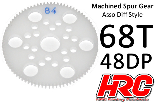 HRC Racing - HRC74868A - Spur Gear - 48DP - Low Friction Machined Delrin - Diff Style -  68T