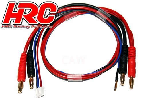 HRC Racing - HRC9157 - Charger Lead - 4mm Bullet to 4mm & JST Balancer Plug for Hardcase battery - 50cm - Gold