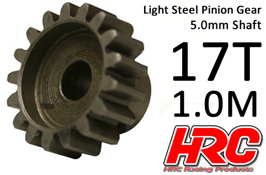 HRC Racing - HRC71017 - Motorritzel - 1.0M / 5mm Achse - Stahl - Leicht - 17Z