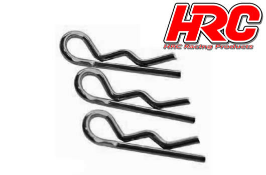 HRC Racing - HRC2071BK - Clips Carrozzeria - 1/10 - Corti - piccola testa - Nero (10 pzi)