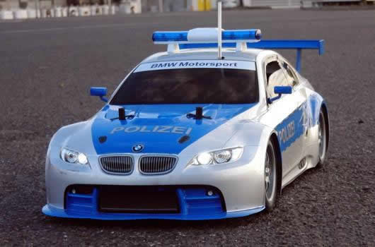 Set di illuminazione - 1/10 TC/Drift - LED - JR Connetore - Barra di tetto Polizia V1 - 6 mode di lampeggiamento (Blu / Rosso) 105x30x26mm