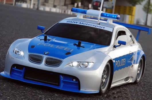 Set di illuminazione - 1/10 TC/Drift - LED - JR Connetore - Barra di tetto Polizia V1 - 6 mode di lampeggiamento (Blu / Rosso) 105x30x26mm