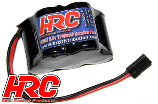 HRC Racing - HRC05517H - Akku - 5 Zellen - Empfänger Akku - NiMH - 6V 1700mAh - hump - UNI Stecker 50x30x30mm