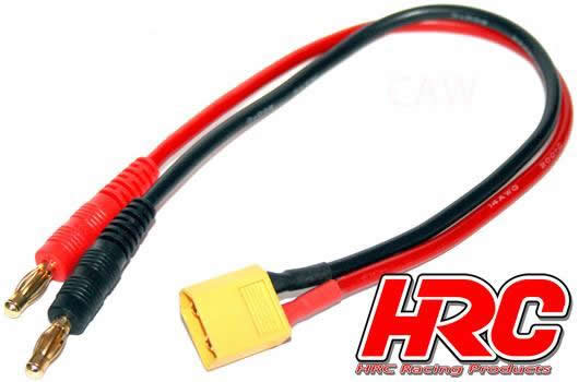 HRC Racing - HRC9110 - Charger Lead - 4mm Bullet to XT60 Battery Plug - 300 mm