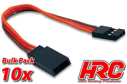 HRC Racing - HRC9240B - Servo Extension Cable - Male/Female - JR - 10cm Long - BULK 10 pcs-22AWG