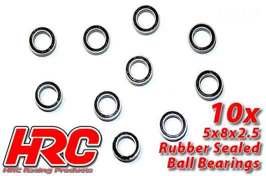 HRC Racing - HRC1212RS - Ball Bearings - metric - 5x 8x2.5mm Rubber sealed (10 pcs)