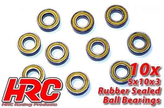 HRC Racing - HRC1224RS - Ball Bearings - metric - 5x10x3mm Rubber sealed (10 pcs)