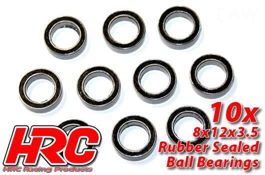 HRC Racing - HRC1248RS - Ball Bearings - metric - 8x12x3.5mm Rubber sealed (10 pcs)