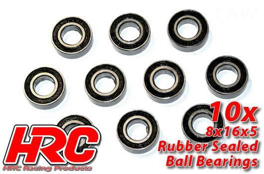 HRC Racing - HRC1272RS - Kugellager - metrisch -  8x16x5mm Gummidichtung (10 Stk.)