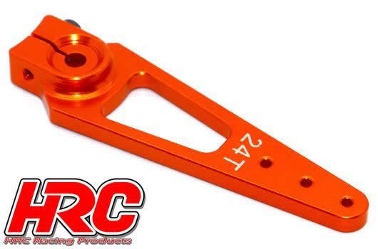 HRC Racing - HRC41252-56 - Servo Arm - Special Airplane - Aluminum Clamp Type - 56mm Long - Single - 24T (Hitec)