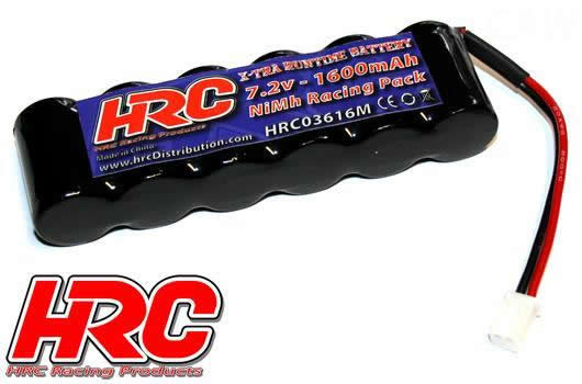 HRC Racing - HRC03616M - Accu - 6 Eléments - RC Car Micro - NiMH - 7.2V 1600mAh - prise Molex side by side 100x30x17mm