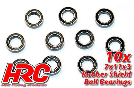 HRC Racing - HRC1242RS - Kugellager - metrisch -  7x11x3mm Gummidichtung (10 Stk.)