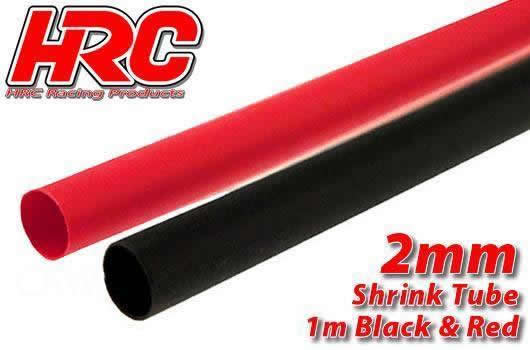 HRC Racing - HRC5112A - Guaina termoretraibile -  2mm - Rosso and Nero (1m ogni)