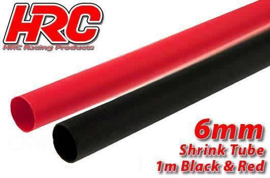 Gaine Thermorétractable - 6mm - rouge et noir (1m chacun)
