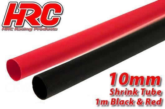 HRC Racing - HRC5112I - Guaina termoretraibile - 10mm - Rosso and Nero (1m ogni)