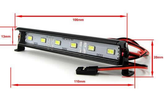 Light Kit - 1/10 or Monster Truck - LED - JR Plug - Multi-LED Roof Bar Light Block - 6 LEDs