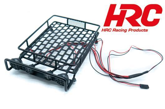 Parti di carrozzeria - 1/10 Accessory - Scale - Portapacchi 17x11x4 per Crawler - con fari LEDs - Nero
