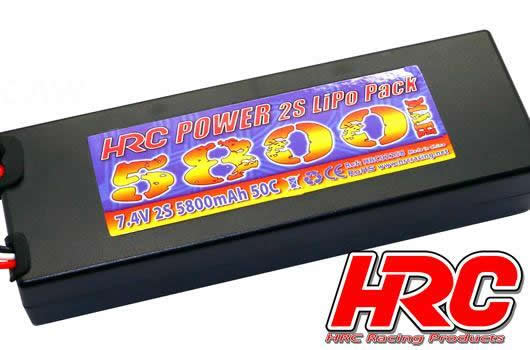 HRC Racing - HRC02258D - Batteria - LiPo 2S - 7.4V 5800mAh 50C - Hard Case Ultra T -46.5*25*138.5mm