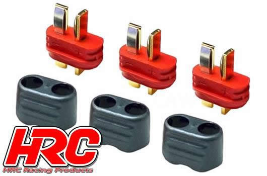 HRC Racing - HRC9031P - Stecker - Ultra T mit Schutz (Dean's Kompatible) - männchen (3 Stk.) - Gold