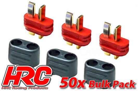 HRC Racing - HRC9031PC - Connettori - Ultra T con protezione - maschi (50 pzi) - Gold