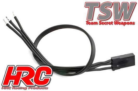 HRC Racing - HRC9216 - Servo Cable - JR - 30cm Long - All-Black (Black/Black/Black) - 22AWG