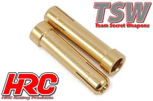 HRC Racing - HRC9016A - Stecker - Adapter Rohr - 5.0mm auf 4.0mm (2 Stk.) - Gold