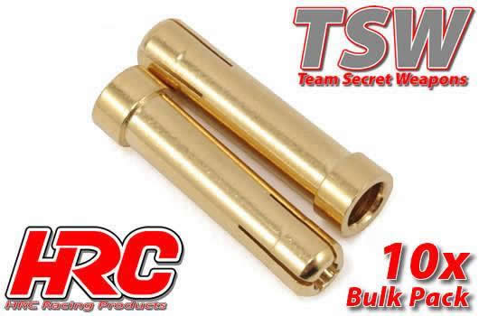 HRC Racing - HRC9016B - Stecker - Adapter Rohr - 5.0mm auf 4.0mm (10 Stk.) - Gold