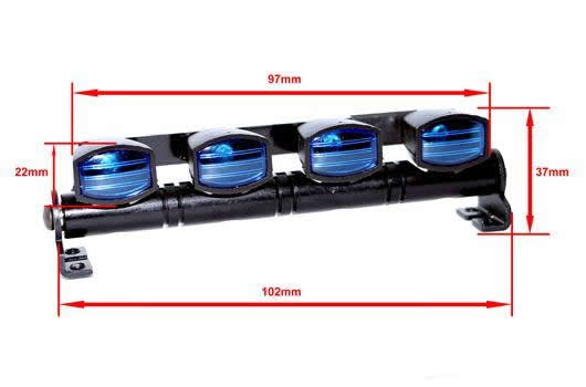 Set di illuminazione - 1/10 or Monster Truck - LED - JR Connetore - Barra di tetto - tipo A Blu
