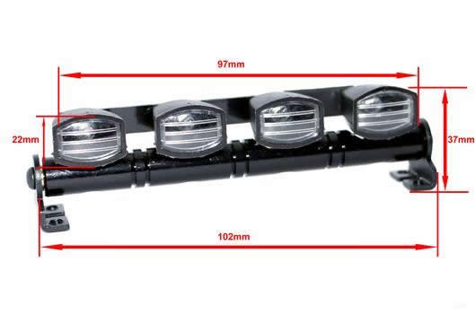 Set di illuminazione - 1/10 or Monster Truck - LED - JR Connetore - Barra di tetto - tipo A Bianco