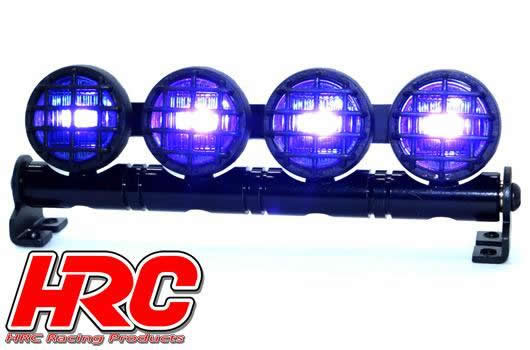 HRC Racing - HRC8724BB - Lichtset - 1/10 oder Monster Truck - LED - JR Stecker - Dachleuchten Stange - Typ B Blau