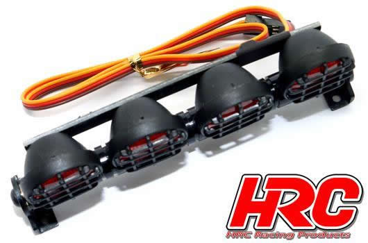 Set di illuminazione - 1/10 or Monster Truck - LED - JR Connetore - Barra di tetto - tipo B Rosso