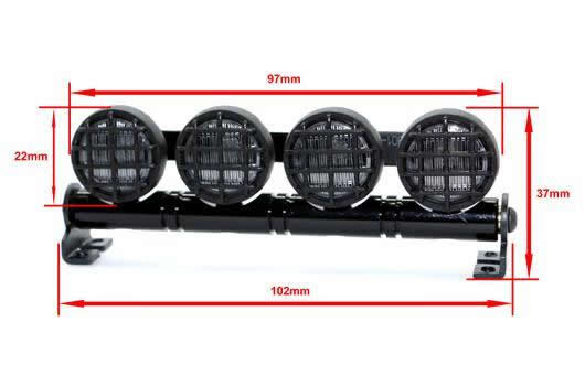 Set d'éclairage - 1/10 ou Monster Truck - LED - Prise JR - Barre de toit - Type B Blanc