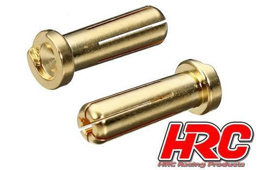 HRC Racing - HRC9005L - Connector - 5.0mm - Male Low Profile (2 pcs) - Gold