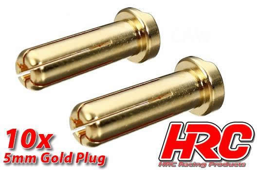 Connector - 5.0mm - Male Low Profile (10 pcs) - Gold