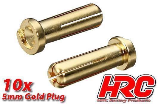 HRC Racing - HRC9005LB - Connector - 5.0mm - Male Low Profile (10 pcs) - Gold