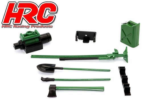 HRC Racing - HRC25094B - Pièces de carrosserie - Accessoires 1/10 - Scale - Set d'outils B - Couleur militaire