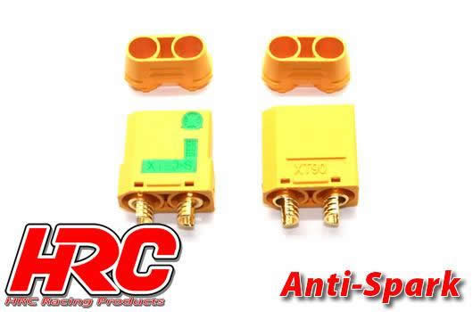 HRC Racing - HRC9096S - Connecteur - XT90 - mâle & femelle Anti-Spark (1 pce de chaque) - Gold