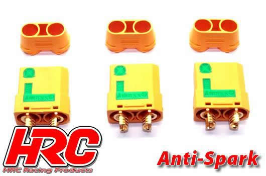 HRC Racing - HRC9097AS - Connecteur - XT90 - femelle Anti-Spark (3 pces) - Gold