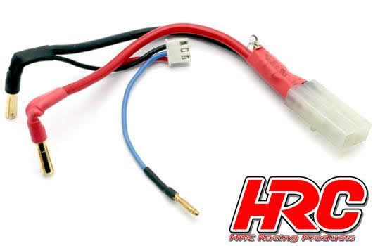 HRC Racing - HRC9151SL - Charge & Drive Lead - 4mm Plug to Tamiya & Balancer Battery Plug with Polarity Check LED - Gold