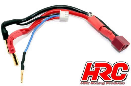 HRC Racing - HRC9151DL - Charge & Drive Lead - 4mm Plug to Ultra T & Balancer Battery Plug with Polarity Check LED - Gold