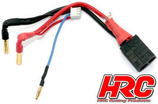 HRC Racing - HRC9151TL - Charge & Drive Lead - 4mm Plug to TRX & Balancer Battery Plug with Polarity Check LED - Gold