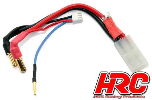 HRC Racing - HRC9152SL - Charge & Drive Lead - 5mm Plug to Tamiya & Balancer Battery Plug with Polarity Check LED - Gold