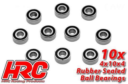 HRC Racing - HRC1222RS - Ball Bearings - metric -  4x10x4mm Rubber sealed (10 pcs)