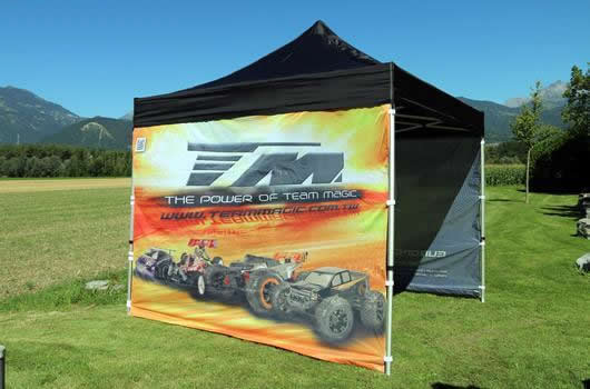 HRC Racing - HRC9971 - Pisten Zelt - HRC Racing / Team Magic - 3x3m -  Pro & Durable Structure - 3 printed sides