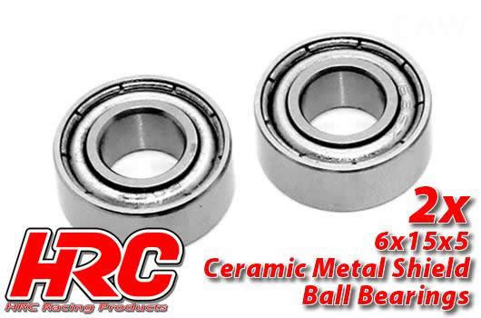 HRC Racing - HRC1260CA - Ball Bearings - metric -  6x15x5mm -  Ceramic (2 pcs)