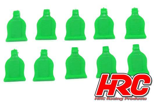 HRC Racing - HRC2041GR - Body Clips Tabs - for 1/10 clips - Green (10 pcs)
