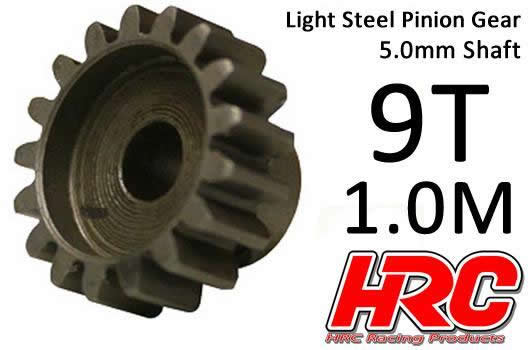 HRC Racing - HRC71009 - Pinion Gear - 1.0M / 5mm Shaft - Steel - Light -  9T
