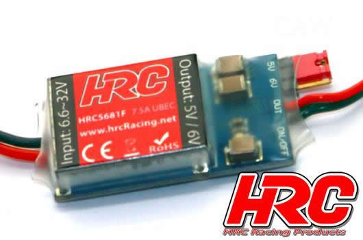 HRC Racing - HRC5681F - Electronic - UBEC - Input 6.6~32V - Output 5V or 6V and 7.5Amp