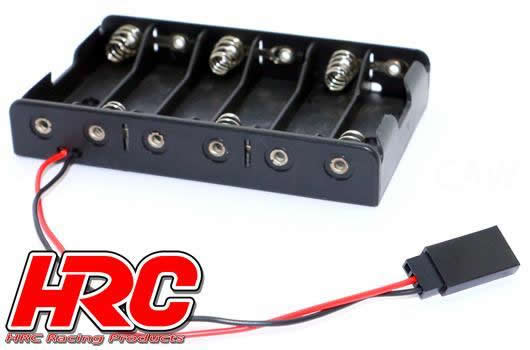 HRC Racing - HRC9272E - Battery Holder - AA - 6 Cells - Flat - JR (M) connector
